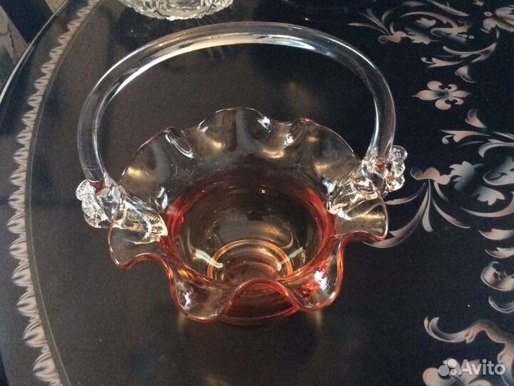 Корзиночка Чешское стекло
