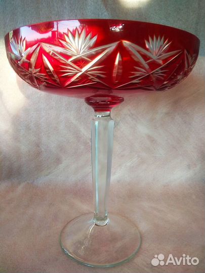 СССР Хрусталь Ваза фруктовница d 24 см h 29 см