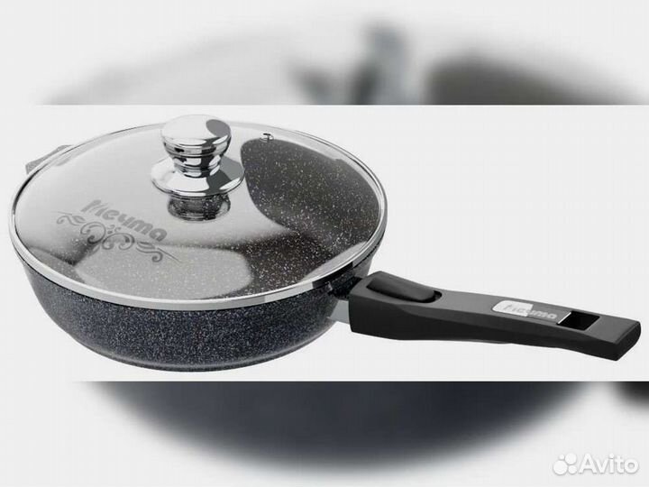 Сковорода d30с крышкой Гранит star