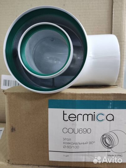 Угол коаксиальный 90 гр. D60/100