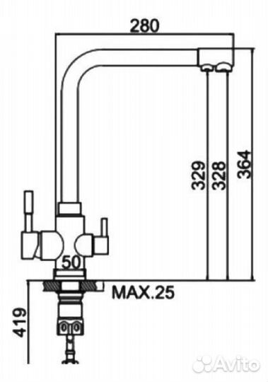 Смеситель для кухни под фильтр