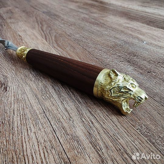 Шампура подарочные с деревянной ручкой Тигр венге