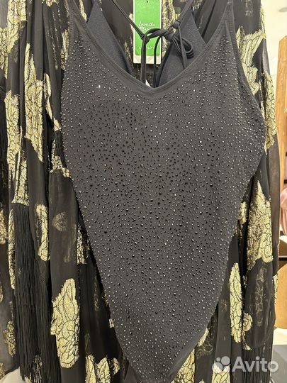 Купальник черный с камушками swarovski 50/60