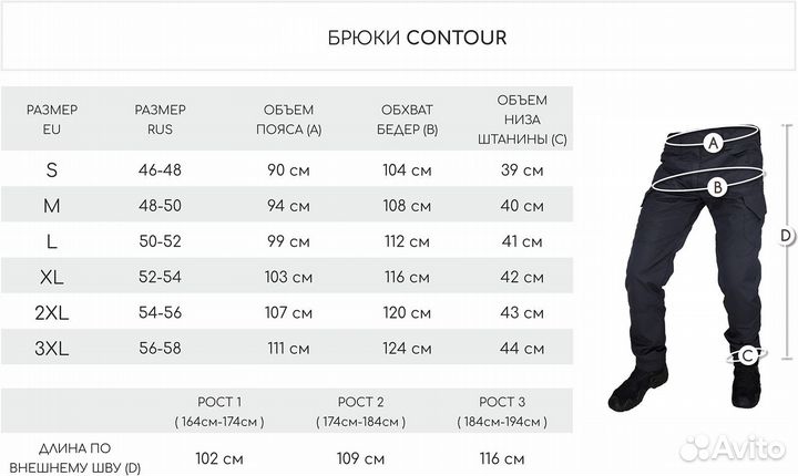 Брюки Contour rmephoenix мульт. XXL /54-56/ Рост 3 /184-194 см