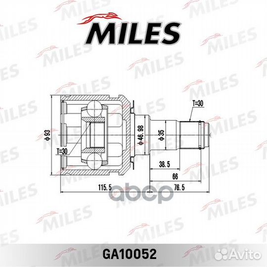 ШРУС toyota LC prado J120/lexus GS470 02- внутр