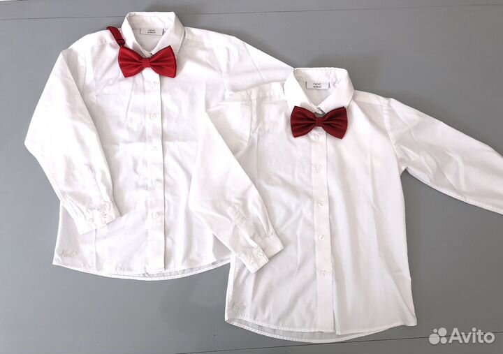 Рубашки белые жилетки на 7-9 лет