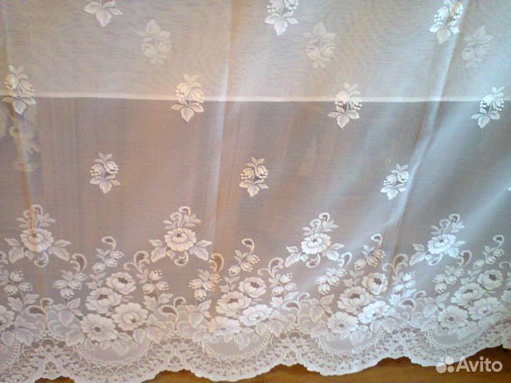 Отрез тюля белого с рисунком Турция