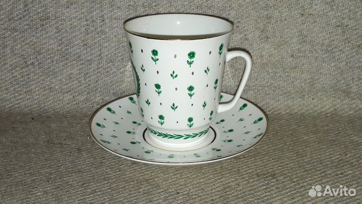 Кофейная пара Инициалы Л фарфор лфз СССР