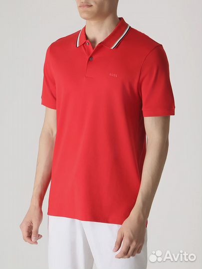 Поло Slim Fit хлопковое boss