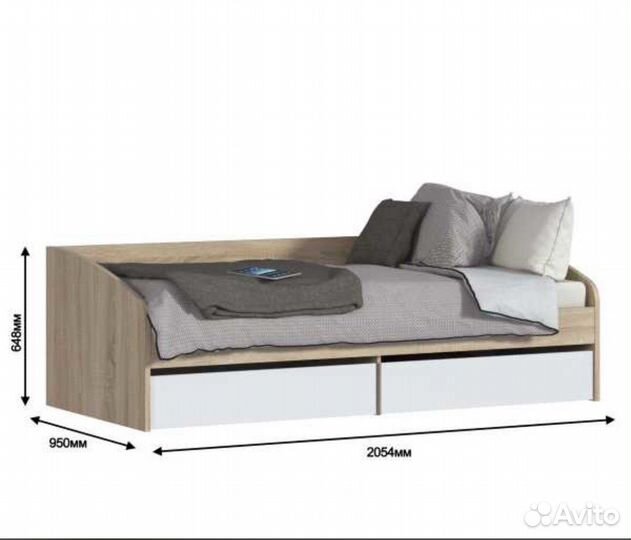 Кровать односпальная с выдвижными ящиками