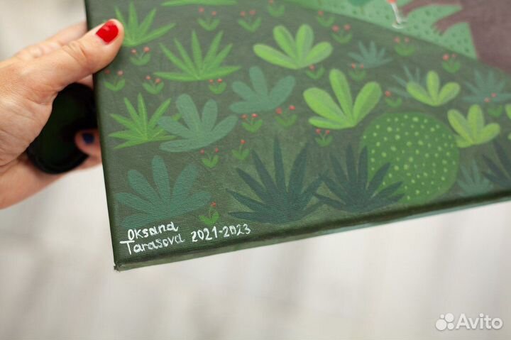 Картина с медведем и вином