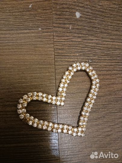 Подвеска сердце стразы финляндия