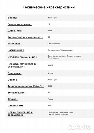 Утеплитель Технониколь Технотерм TS 037