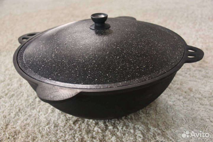 Набор для дачи - чугунный казан 12 л. и печь