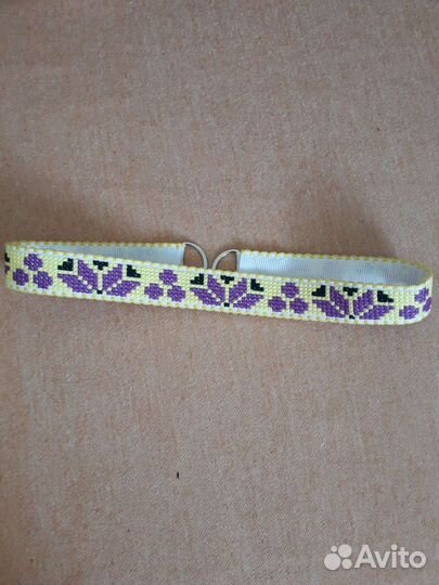 Пояс ручной работы, вышивка крестом