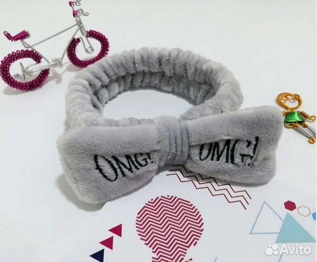 Косметическая повязка на голову плюшевая