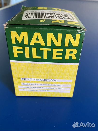 Фильтр масляный mann-filter HU7116Z