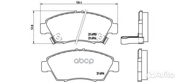 Колодки тормозные дисковые передн. acura ILX Sa