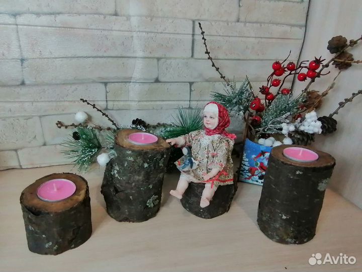 Подсвечник из дерева