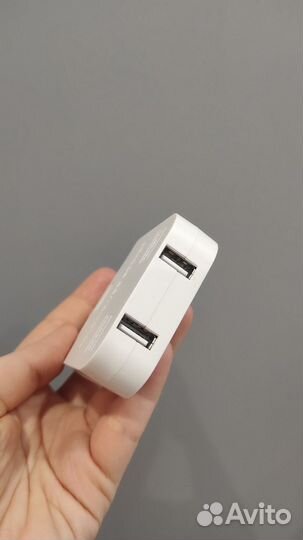 Розетка-переходник с USB, поворотная