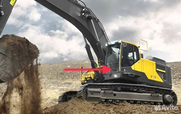 Стекло лобовое нижнее на экскаватор Volvo EC 700