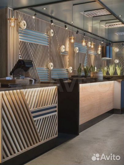 Стойка ресепшн, стойка с рейками