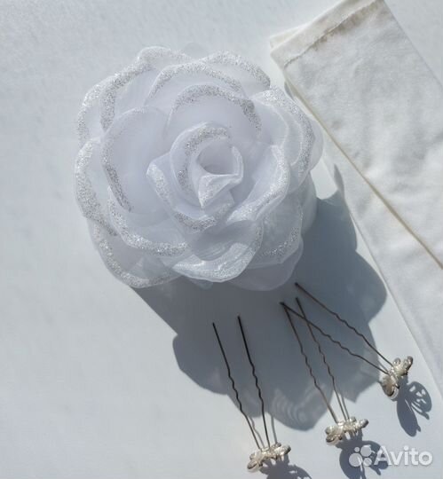 Бант для волос, шпильки, перчатки