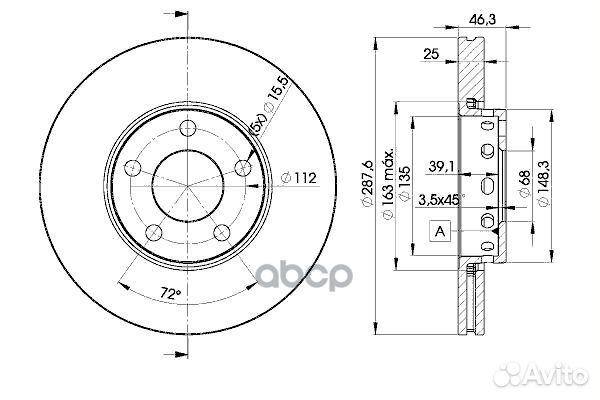 78BD4063-2 диск тормозной передний к-кт 2шт, 5