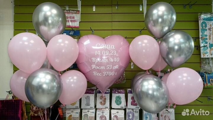 Воздушные шары на выписку из роддома для девочки