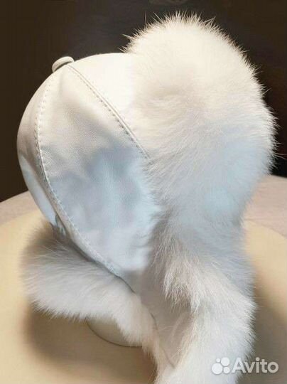 Шапка ушанка/Новая/жен/натур мех/белая