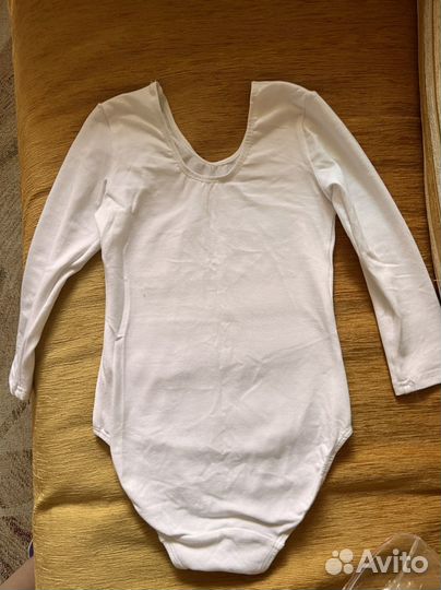 Купальник гимнастический белый для девочки 128р