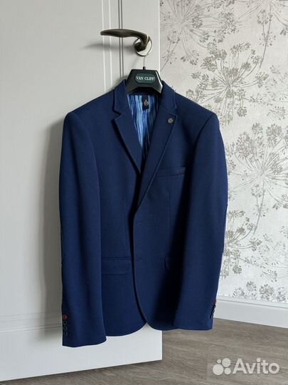 Синий пиджак 46 размер