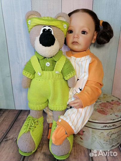 Вязаный Медведь ручной работы