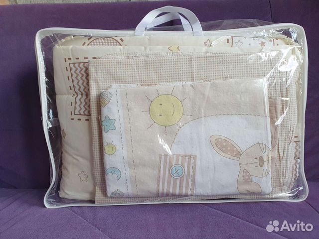 Бортики в кроватку+постельное бельё