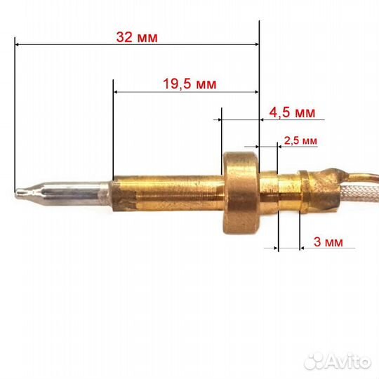 Термопара Bosch, Siemens, Neff L-450 мм (газ-контр