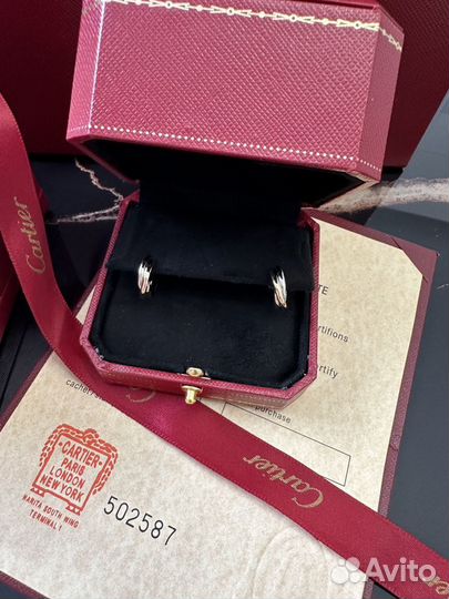 Cartier trinity серьги золото 750 пробы