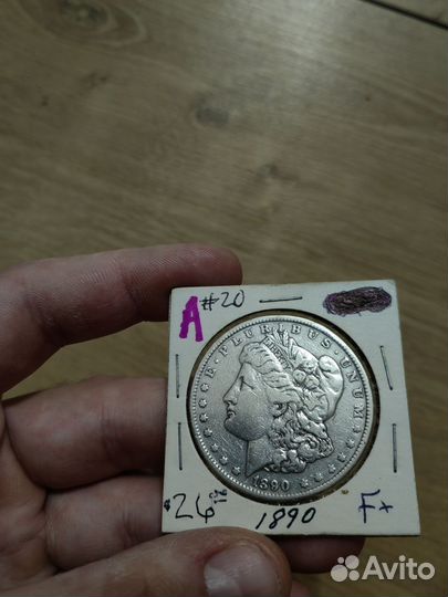 Монета 1 доллар 1890 серебро