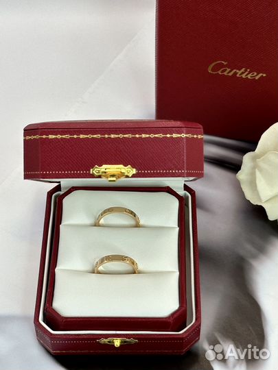 Cartier love обручальные кольца (розовое золото)