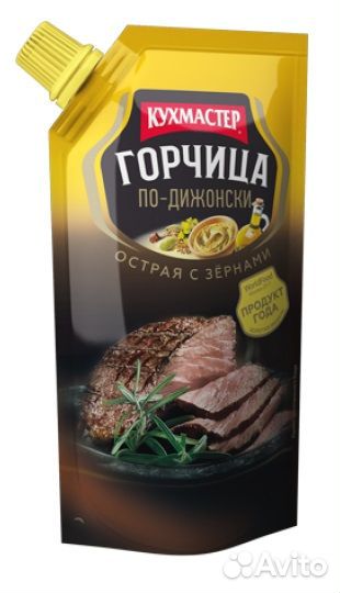 Горчица кухмастер по-дижонски дой-пак 140г/24