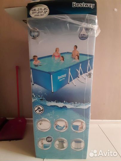 Каркасный бассейн прямоугольный бу