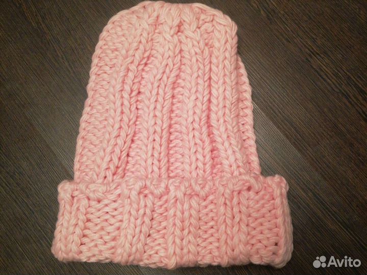 Шапка крупной вязки