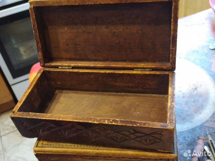 Шкатулка деревянная старинная
