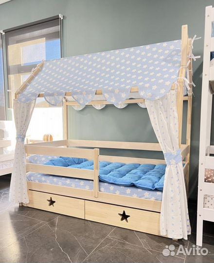 Кровать домик без покраски 190х80