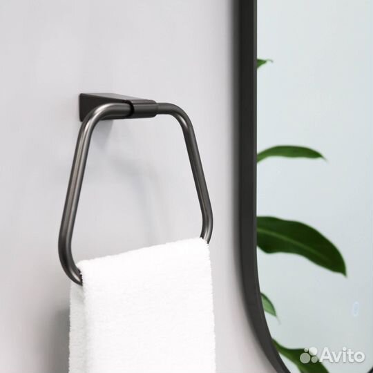 Зеркало Fixsen FX-3080F с LED подсветкой, графит, 40х80 см