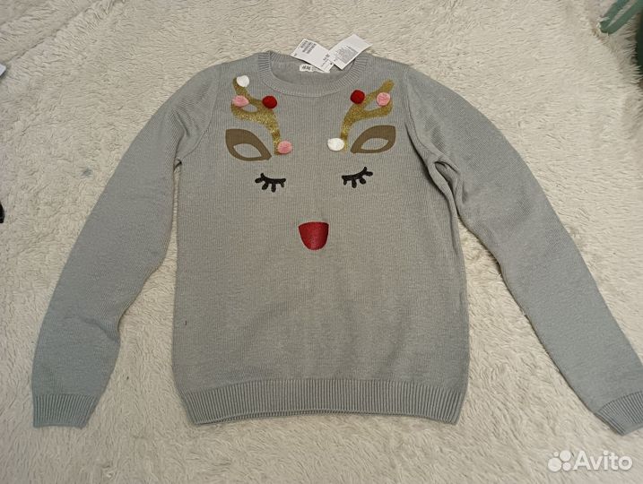 Джемпер свитер новогодний новый H&M