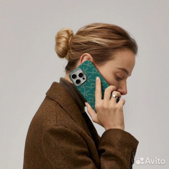 Чехол pitaka Monogram 16 pro Gold/Green