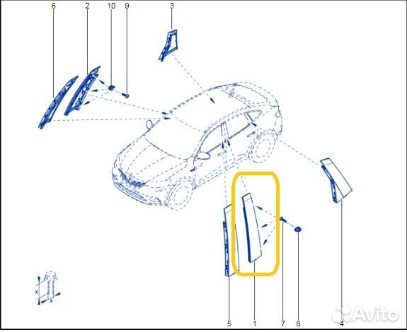 Накладка двери задняя левая Renault Arkana H4ME441