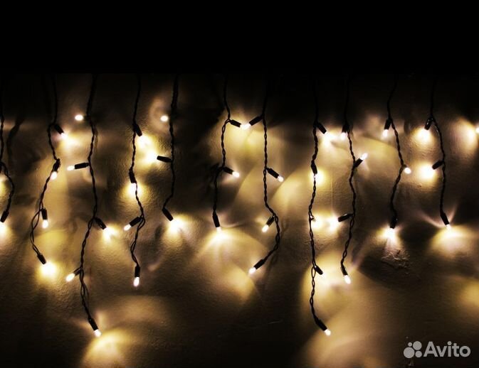Светодиодная гирлянда бахрома 3х0,6 каучук
