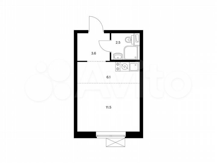 Квартира-студия, 23,7 м², 33/33 эт.