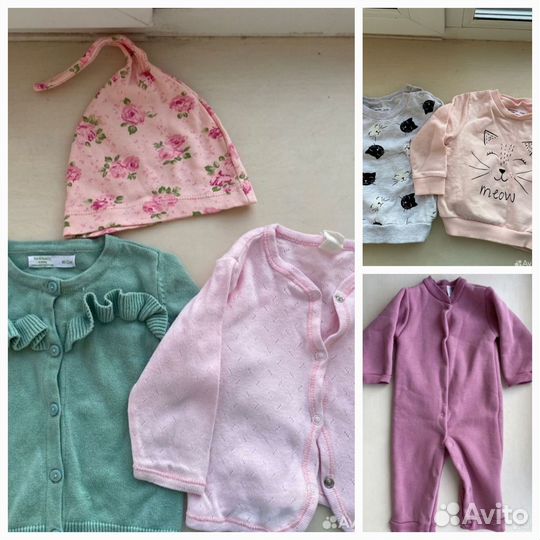 Вещи пакетом для девочки 68-86